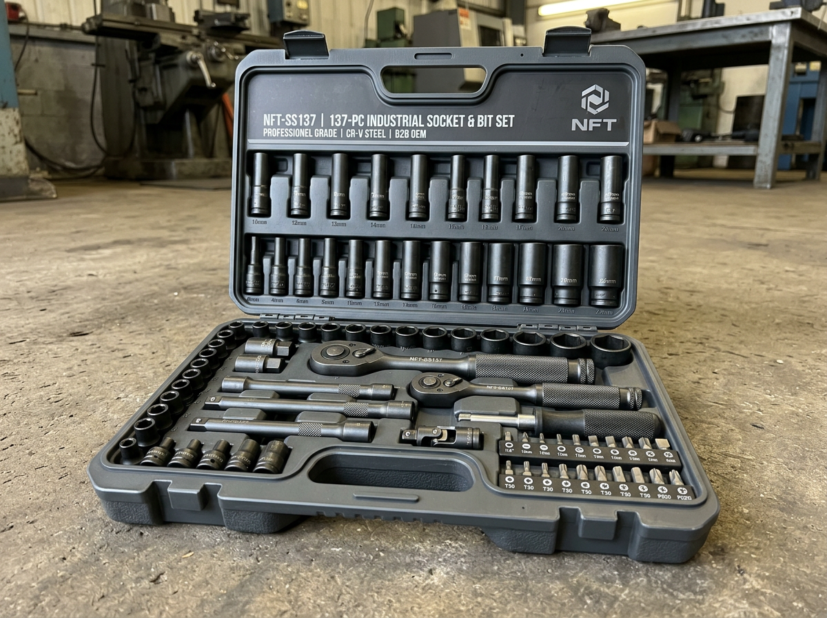 137-Piece Industrial Socket and Bit Set