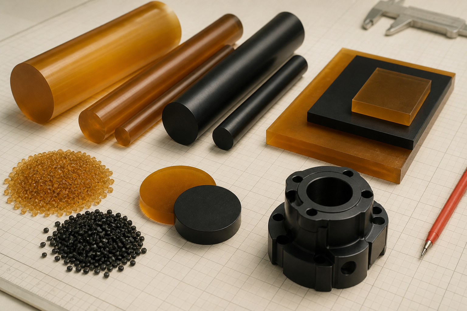 Fictional Performance polymers engineering material specimens